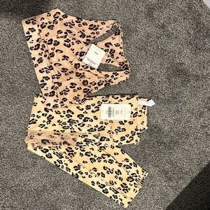 Fabletics Leopard-Print Active Set in Pink and Tan